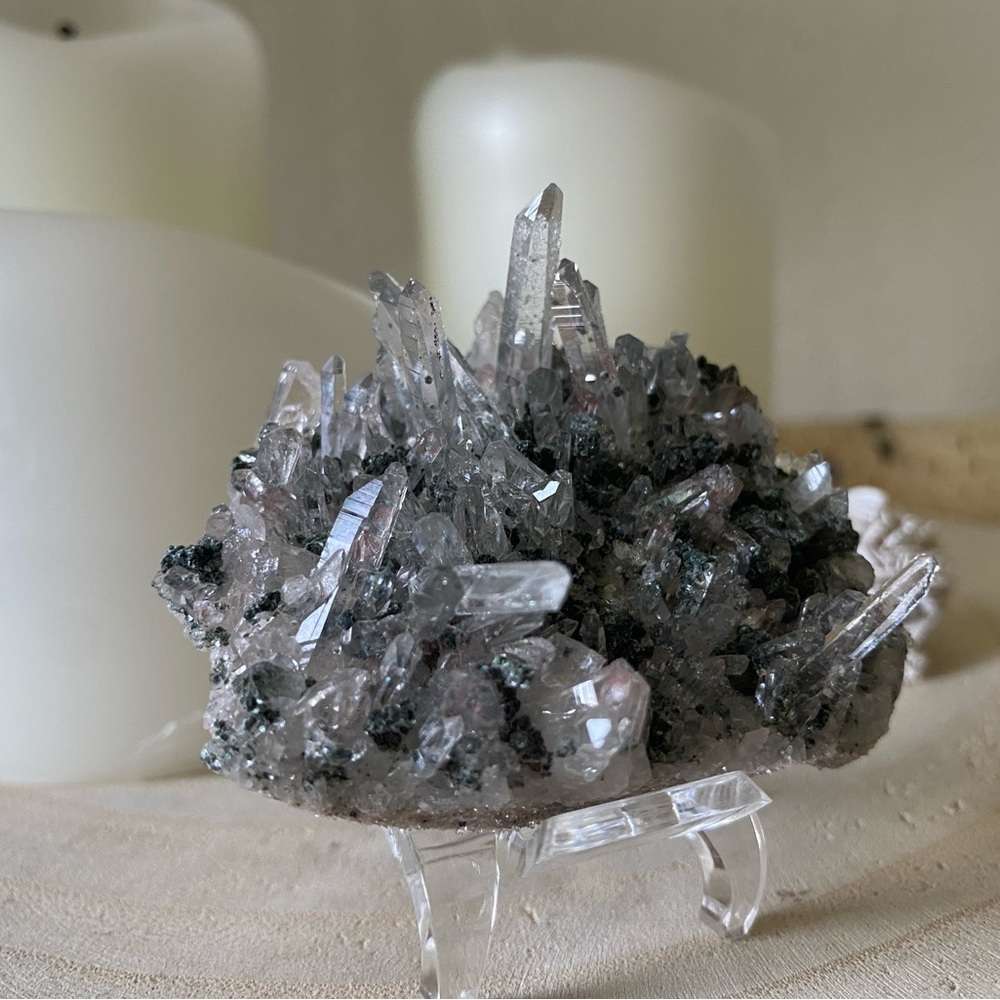 Pink Lemurian Quartz Cluster